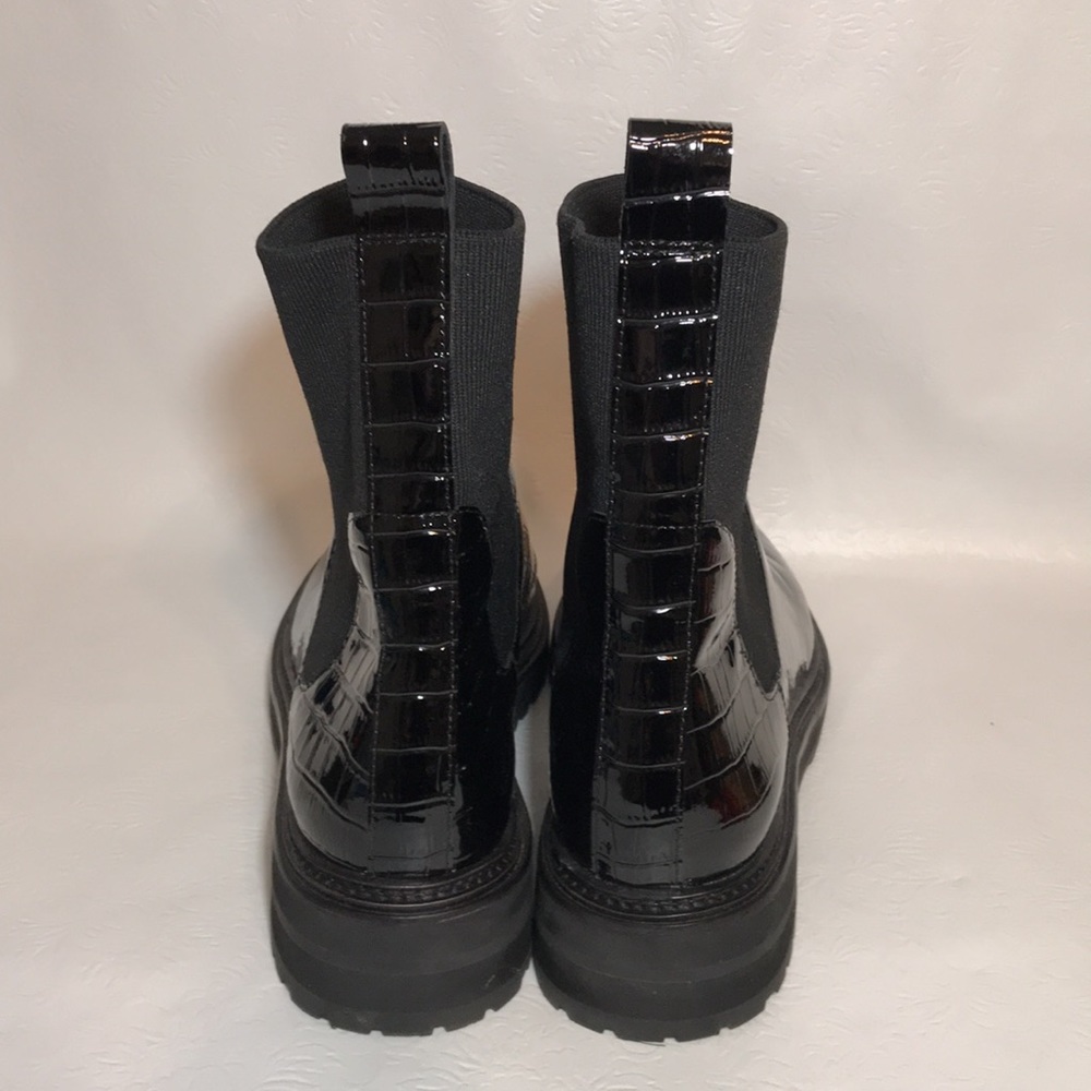 Loeffler Randall Black Croc-Embossed Chelsea Booties - Picture 10 of 14